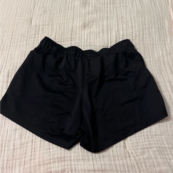 Nike Women's Black Athletic Shorts with White Logo - Picture 4 of 4